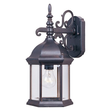 Maxim One Light Empire Bronze Clear Glass Wall Lantern 1071CLEB